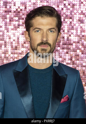 London, Großbritannien. 23 Okt, 2018. Gwilym Lee besucht die Weltpremiere von 'Bohemian Rhapsody' an SSE Wembley Arena. Credit: Gary Mitchell/SOPA Images/ZUMA Draht/Alamy leben Nachrichten Stockfoto