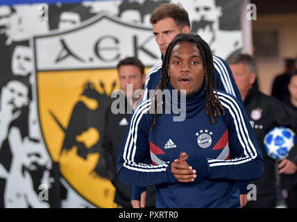 Athen, Griechenland. 23 Okt, 2018. Fussball: Champions League, AEK Athen - FC Bayern München, Gruppenphase, Gruppe E Spieltag 3. Renato Sanches des FC Bayern München vor dem Spiel gegen AEK Athen. Credit: Peter Kneffel/dpa/Alamy leben Nachrichten Stockfoto