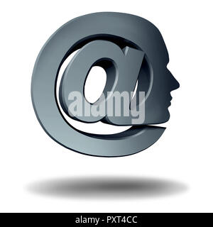 Online Profil als bei Symbol für E-Mail Kommunikation und Internet Marketing oder Phishing als persönliche Medien technologie Symbol. Stockfoto