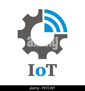 Einfach auf das Symbol "Internet der Dinge" Konzept zu vertreten. Gang, Einstellungen und Netzwerk. Iot, Industrie 4.0, 5G Stock Vektor