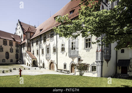 Hohes Schloss in Füssen am Lech, Allgäu, Bayern, Deutschland, Hohen Palast Hohes Schloss Füssen Bayern Bayern Deutschland, Allgäu, Altstadt, Architektur Stockfoto