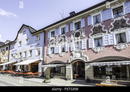 Garmisch-Partenkirchen, Ortsgemeinde Partenkirchen, Ludwigsstrasse, Werdenfels, Bayern, Oberbayern, Deutschland Stockfoto