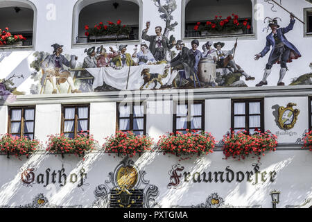 Garmisch-Partenkirchen, Ortsgemeinde Partenkirchen, Ludwigsstrasse, Werdenfels, Bayern, Oberbayern, Deutschland Stockfoto