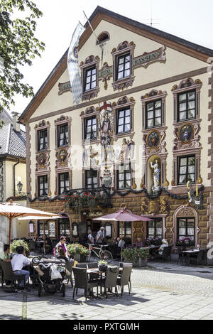 Garmisch-Partenkirchen, Ortsgemeinde Partenkirchen, Ludwigsstrasse, Werdenfels, Bayern, Oberbayern, Deutschland Stockfoto