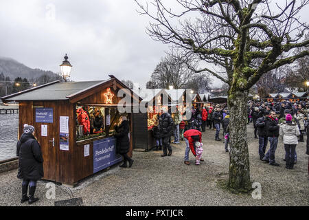 Weihnachtsmarkt in Rottach-Egern am Tegernsee, Bayern, Deutschland, Weihnachtsmarkt in Rottach-Egern am Tegernsee, Bayern, Deutschland, Christkindl Stockfoto