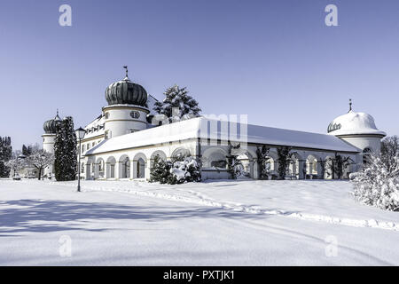 Schlosspark Und Schloss Höhenried Bei Bernried Im Winter, bin Starnberger See, Bayern, Oberbayern, Deutschland Stockfoto