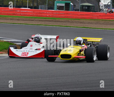 Adam Simmonds, Lola T142, Mark Dwyer, März 742, Derek Bell Trophy, Formel Atlantic, Formel 2, Formel 5000, HSCC, Silverstone Endrunden, Silverstone, Stockfoto