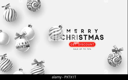 Weihnachten vector Hintergrund. Weihnachten, Web Banner. Design Christbaumschmuck Kugeln Stock Vektor