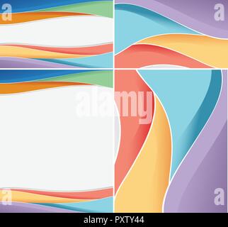 Verschiedenen abstrakten Hintergrund mit bunten Wellenlinien Abbildung Stock Vektor
