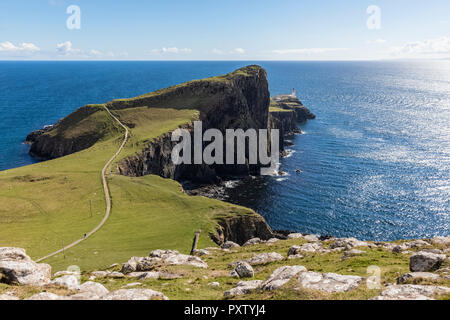 Großbritannien, Schottland, Innere Hebriden, Isle of Skye, Leuchtturm am Neist Point Stockfoto