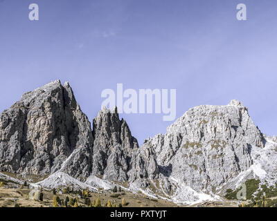 Puez Gruppe am Grödner Joch, Südtirol, Italien Stockfoto