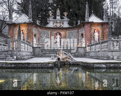 Wasserspiele Schloss Hellbrunn, Salzburg Stockfoto