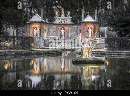 Wasserspiele Schloss Hellbrunn, Salzburg Stockfoto