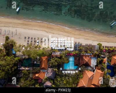 Indonesien, Bali, Luftaufnahme von Sanur Beach Stockfoto