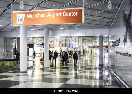 Terminal 1, Flughafen MUC 2, München, Bayern, Deutschland, Europa Stockfoto