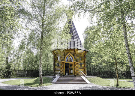 Russisch-Orthodoxe Auferstehungskapelle (1995), KZ-Gedenkstätte Dachau, in der Nähe von München Stockfoto