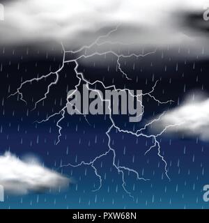 Gewitter bei Nacht Abbildung Stock Vektor