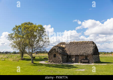 Großbritannien, Schottland, Culloden, Culloden Moor Schlachtfeld, Leanach Cottage Stockfoto