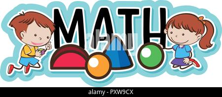 Kinder spielen mit Geometrie objekte Abbildung Stock Vektor