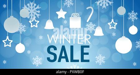Winter sale Plakat Design mit Ornamenten Abbildung Stock Vektor