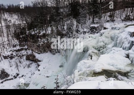 Der Chittenango Falls State Park ist ein 193 Hektar großer State Park in Madison County, New York, östlich des Cazenovia Lake. Stockfoto