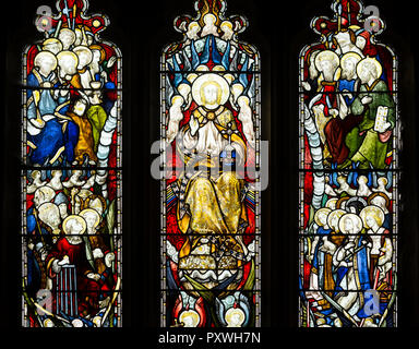 Der Westen Fenster, St. Johannes der Täufer Kirche, Brinklow, Warwickshire, England, Großbritannien Stockfoto