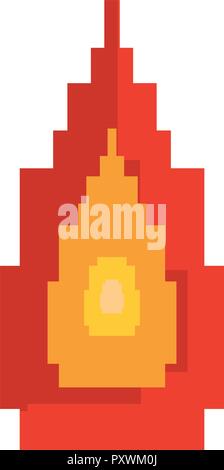 Pixel video game Flamme Feuer Vector Illustration Stock Vektor