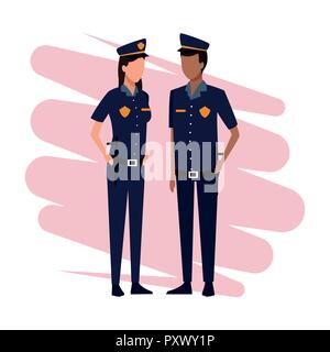 Polizisten Job und der Arbeitnehmer Stock Vektor