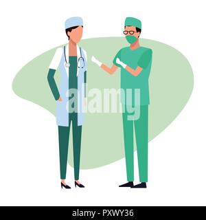 Arzt medizinische Team Job und der Arbeitnehmer Stock Vektor