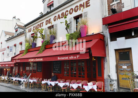 Au Cadet de Gascogne - Place du Tertre - Montmartre - Paris - Frankreich Stockfoto