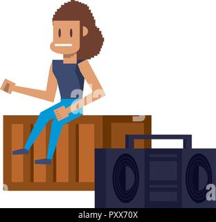 Videospiel pixelated Cartoon Stock Vektor