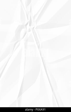Weiß zerknittertes Papier Textur Hintergrund Stockfoto