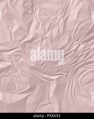Rosa zerknittertes Papier Textur Hintergrund Stockfoto