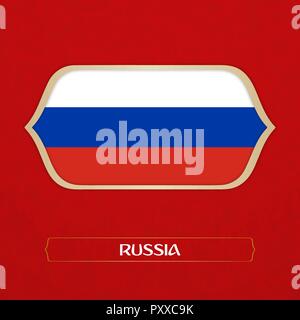 Flagge von Russland ist im Fußball Stil gemacht Stock Vektor