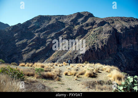 Schöne Sicht auf die Berge im Baranco Del Vaquero, Gran Canaria, Spanien Stockfoto