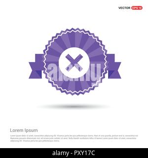 Multiplizieren Sie das Symbol - Purple Ribbon banner Stock Vektor