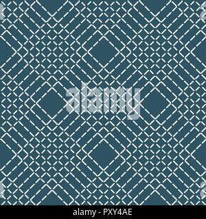 Abstrakte geometrische Muster mit Linien, Rauten eine nahtlose Vektor Hintergrund. Blau-weiße Textur Stock Vektor