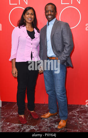 Adrian Lester und Lolita Chakrabarti an einer VIP-Leistung von Porgy und Bess an der London Coliseum Theatre. Stockfoto