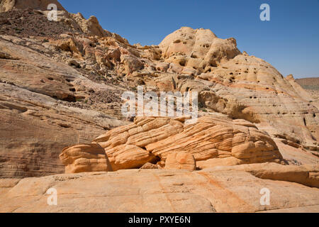 NV 00022-00 ... NEVADA-bunten Sandstein auf den Hügeln über dem Feuer Canyon im Valley of Fire State Park. Stockfoto