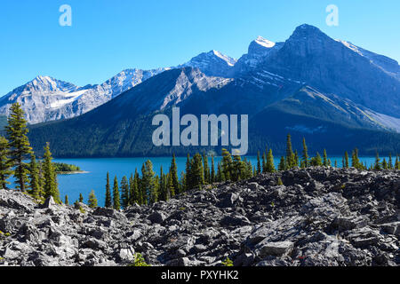 Landschaft auf der Upper Kananaskis Lake Trail in den Rockies Stockfoto