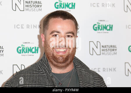 London, Großbritannien. 24. Oktober, 2018. Tom Green, Natural History Museum Ice Rink Launch Party, London, UK, 24. Oktober 2018, Foto von Richard Goldschmidt Credit: Rich Gold/Alamy leben Nachrichten Stockfoto