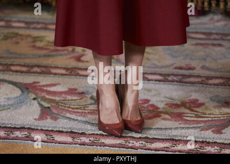 Madrid, Spanien. 24 Okt, 2018. Queen Letizia von Spanien kümmert sich um deutsche Präsident Frank-Walter Steinmeier Besuch in Spanien im Royal Palace in Madrid. Credit: LEGAN S. Mace/SOPA Images/ZUMA Draht/Alamy leben Nachrichten Stockfoto