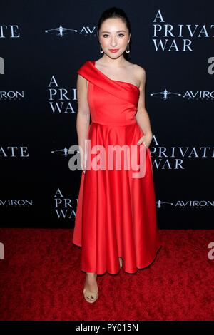 Los Angeles, CA, USA. 24 Okt, 2018. Ava Cantrell bei Ankunft für einen privaten Krieg Premiere, Samuel Goldwyn Theater, Los Angeles, CA 24. Oktober 2018. Credit: Priscilla Grant/Everett Collection/Alamy leben Nachrichten Stockfoto