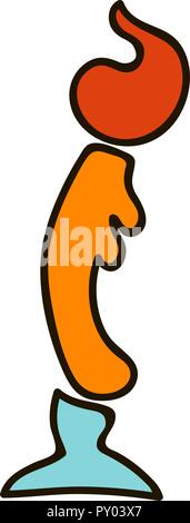 Einfache Kerze Symbol mit Schatten. Konzept der flammenden Leuchter, Christentum Attribute, glänzend, Meditation. isolierte Flat Style Trend moderne Logo de Stock Vektor