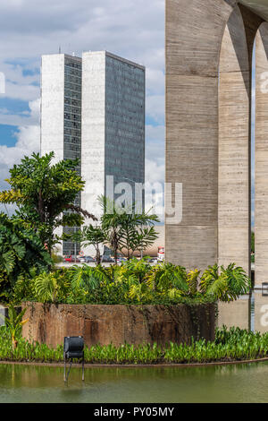 Die Außenseite des Congresso Nacional National Congress Gebäude, Brasilia, Brasilien Stockfoto