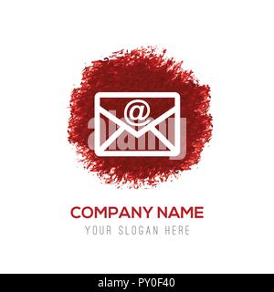 Symbol "E-Mail senden - Rot Aquarell Kreis Splash Stock Vektor