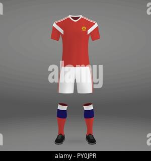 Fußball-Kit von Russland 2018, t-shirt Vorlage für Soccer Jersey. Vector Illustration Stock Vektor