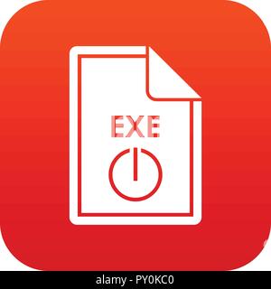 Datei exe Symbol digital Rot Stock Vektor