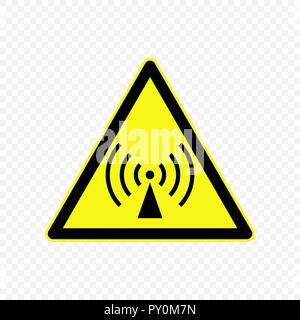 Nicht-ionisierende Strahlung Warnzeichen. Gefahrensymbole. . Für Ihr Design Template Stock Vektor