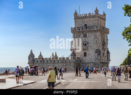 Die Belem Turm am Ufer des Tejo Lissabon Portugay Stockfoto